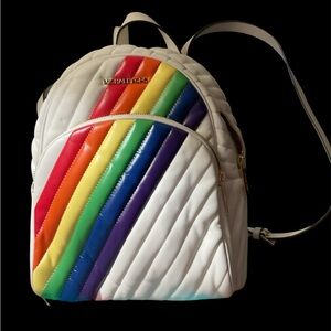 Michael Kors White and Red Backpack with Striking Design